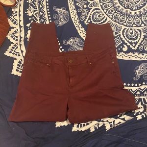 Burgundy maurices jeggings